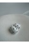 Burgundy Polka Dot White Tiny Earrings (1.8 cm) - 3