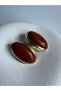 Gold Color Brown Retro Earrings (3.3 cm)