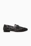 Women's Leather Buckle Loafer Shoes 26K 26483202K Black Glitter