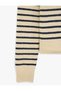 Regular Fit Crew Neck Long Sleeve Wool Blend Striped Cardigan - 3