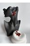 Burgundy Polka Dot Leaf Earrings (5 cm) - 6