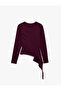 Asymmetrical Cut Slim Fit Crew Neck Short Sleeve Cotton T-Shirt - 2