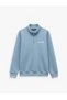 Long Sleeve Three Threaded Yarns Half Zipper Printed Sweatshirt