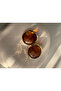 Gold Color Amber Earrings (3.5 cm)