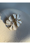 Gold Color White Flower Earrings (3.7 cm)