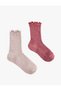2-Piece Socks with Ruffle Edges - 2