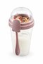 To Go Muesli Yogurt Container 600 ml 2 Compartments Portable Breakfast Container with Spoon - 4