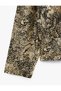 Viscose Long Sleeve Scarf Collar Snake Patterned Satin Shirt - 3
