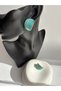 Gold Color Enamel Green Earrings (3 cm) - 5