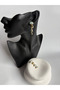 Gold Color Dangle Enamel Earrings (5 cm) - 5