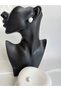 Black Polka Dot White Tiny Earrings (1.8 cm) - 4
