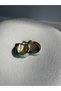 Gold Color Blue Retro Tiny Earrings (2 cm)