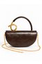 Brown Women's Hand and Shoulder Bag with Stylish Gold Accessories - 4
