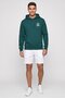 Men Sportswear Fit Brand Logo Outdoor Hoodie, Dark Green - 2