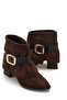 Women's Brown Suede Buckle Trouser Boots with Orthopedic Insole Grigros - 6