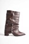 Riviera Brown Women's Bellows Heeled Boots - 4