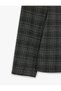 Loose Fit Long Sleeve Double Breasted Buttoned Plaid Blazer Jacket - 3