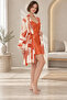 Women's Tile Satin Nightgown and Patterned Dressing Gown Set Lace Collar 2 Piece - 3
