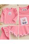 Baby Girl & Child Cotton Ribbed Fabric Ruffle Top and Bottom Set - 5