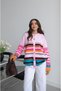 Pink Vael Striped Buttoned Cardigan - 3