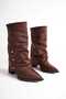 Riviera Brown Women's Bellows Heeled Boots - 5
