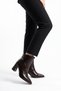 Nordas cut-out pointed-toe mid-heel women's boot - coffee crinkle