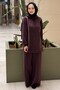 Hooded Sweatpants Set with Stone Rope Detail - 2