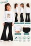 Winter, Spring, and Autumn Girls' Black Spanish Flared Bottoms and White Sweat Top - 2