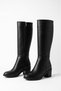 Tumalen heeled women's boot with paneling - black leather - 6