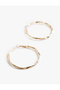 Textured Twisted Steel Hoop Earrings - 2