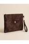 Women's Portfolio Bag Zippered Handbag Stylish Daily Bag with Wrist Strap - 2
