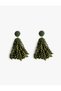 Hanging Beaded Tassel Earrings