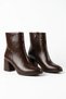 Sery Low Heel Women's Heeled Boots Brown Wrinkled - 2