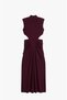 Draped Dress with Plum Waist and Window Detail - 3