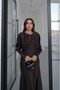 Bitter Brown Chest Draped Satin Dress - 4
