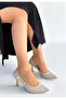 Motya Beige Patent Leather Heeled Shoes - 3