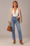 Women's Deep V Neck Long Sleeve Italian Velvet Snap Bodysuit Body - 3
