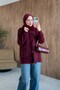 Gökçe Fur Angora Cardigan Burgundy - 4