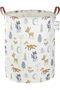 Waterproof Laundry Hamper and Storage Basket,Linen Cotton Clothes Organizer with Handles,Animal Print