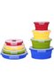 4PCS Collapsible Silicone Bowl Set with Lids,Portable Round Food Storage Containers for Camping and Kitchen,Microwave and Freezer Safe