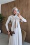 Meylin Shawl Detail Dress Beige - 4