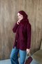 Gökçe Fur Angora Cardigan Burgundy - 3