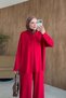 Rona Hooded Two-Piece Set Red - 3