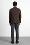 Dark Brown Slim Pointed Collar Plain Woven Flap Pocket Classic Jacket - 7