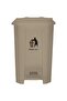 30L Plastic Pedal Waste Bin with Lid, Beige