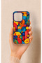 iPhone 13 Pro Compatible Colorful Geometric Floral Pattern Silicone Case