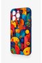 iPhone 14 Pro Max Compatible Colorful Geometric Floral Pattern Silicone Case - 4