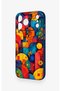 iPhone 17 Pro Max Compatible Colorful Geometric Floral Pattern Silicone Case - 4