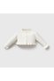 Embroidery Detailed Stoned Long Sleeve Tutu Dress with Ribbon Detail on the Front and Knitwear Cardigan Baby Girl Dress Set - 3