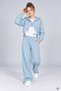 Blue Girl's Zippered Bolero Wide Leg Zero Sleeve Blouse 3-Piece Set 24995